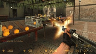 Скриншот CS:Source: Ринок на de_italy, постріл з AK-47